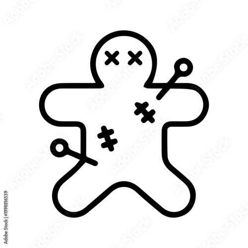 Voodoo Doll Icon Outline