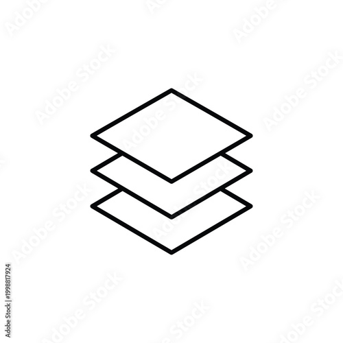 Layered diamond shape icon a minimalist representation of stacking or levels