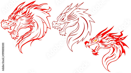 Dragon Head Digital Art Illustration for Gaming and Apparel Designs