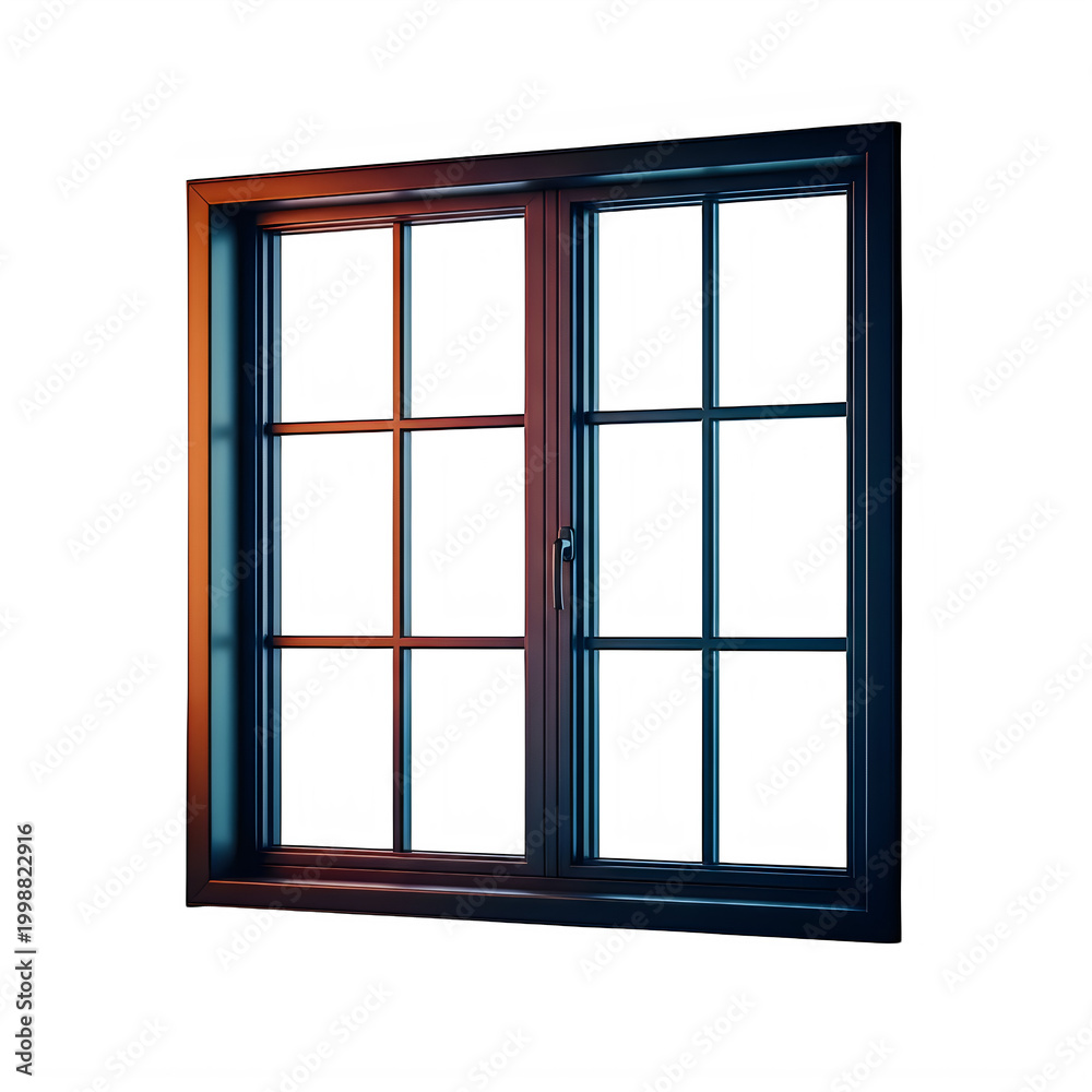 Fototapeta premium Vintage wooden window with multiple glass panes
