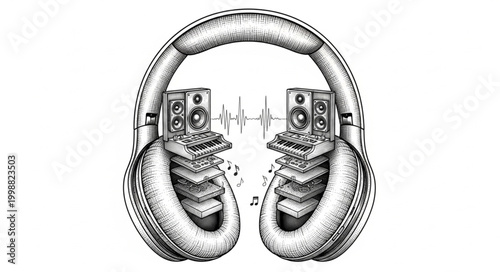 Premium Wireless Headphones Black White Design 