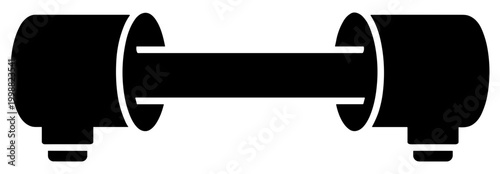 Silhouette of an ultrasonic flow meter with transparent background