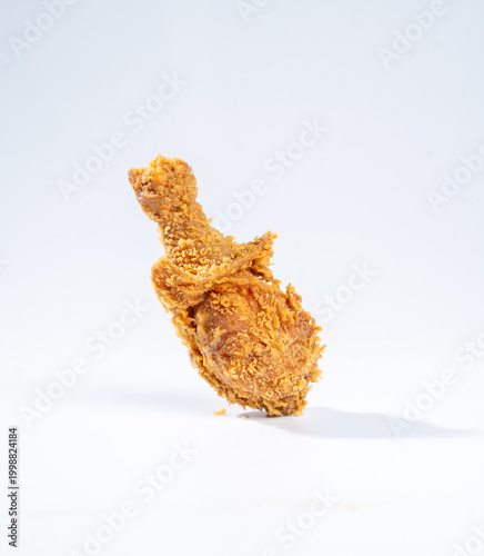 Fried chicken on a white background.