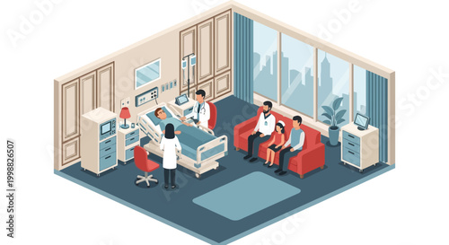 Dentists perform procedures on patients in a modern clinic environment