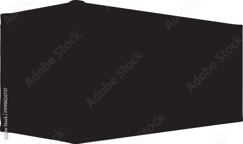 Black Silhouette of a Shipping Container Isolated on White