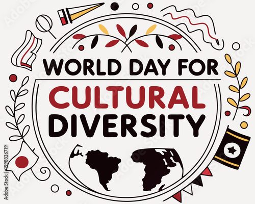 World Day for Cultural Diversity Vector Illustration Isolated on White Background, Diversity Awareness Design