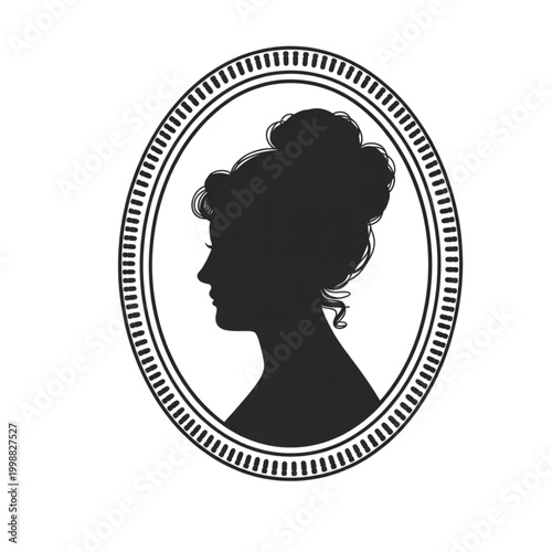 Foto Vintage Victorian cameo silhouette of a beautiful woman, elegant lady profile in