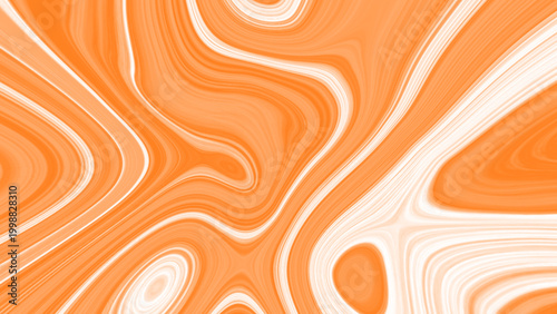 Abstract orange and white marbled swirl pattern, suitable for backgrounds, packaging designs, textile prints, and art projects with a modern aesthetic.