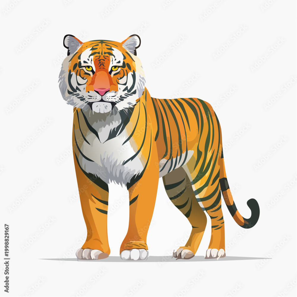 Fototapeta premium Tiger standing in front view posture.