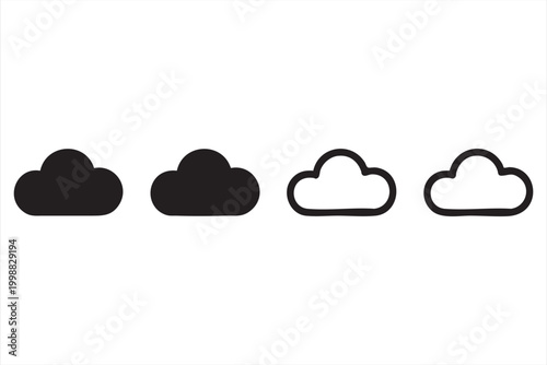 Cloud storage icons for backup software and technology branding