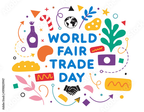 World Fair Trade Day Vector Illustration, Ethical Business and Sustainable Trade Concept