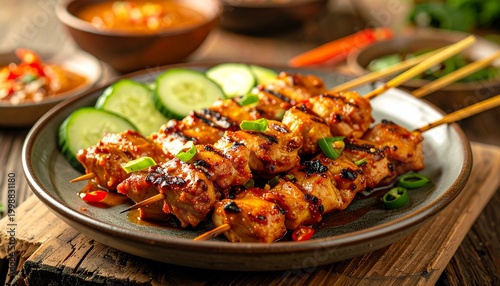 Eid al Adha Feast Satay Ketupat Peanut Sauce Lantern Ramadan