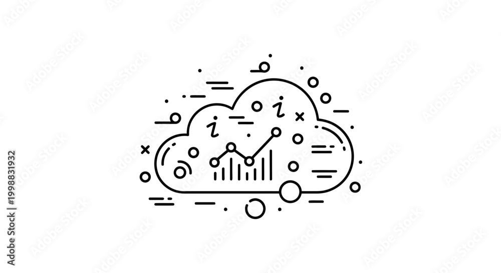 Obraz premium Cloud Computing Data Analytics and Business Growth Concept Icon