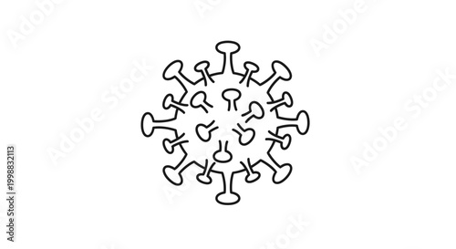 Coronavirus Icon, Virus Symbol, Disease Outline, Medical Illustration