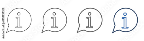 
outline icon set more information with conversational design and information
