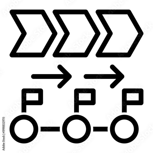Significant progress points marking important achievements along project timeline (Outline Style)