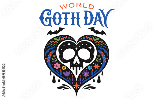 World Goth Day Vector Illustration, Dark Aesthetic Alternative Culture Design