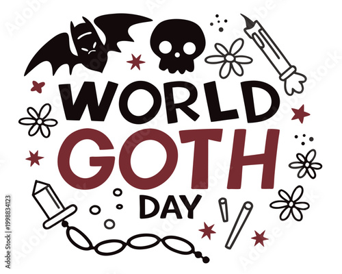 World Goth Day Vector Art, Gothic Style Fashion and Subculture Illustration