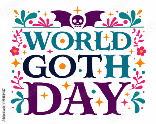 WORLD GOTH DAY vector illustration isolated on white background