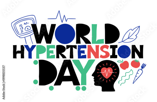 WORLD HYPERTENSION DAY vector illustration isolated on white background