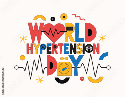 WORLD HYPERTENSION DAY vector illustration isolated on white background