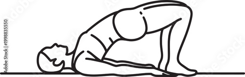 yoga half wheel pose illustration design art