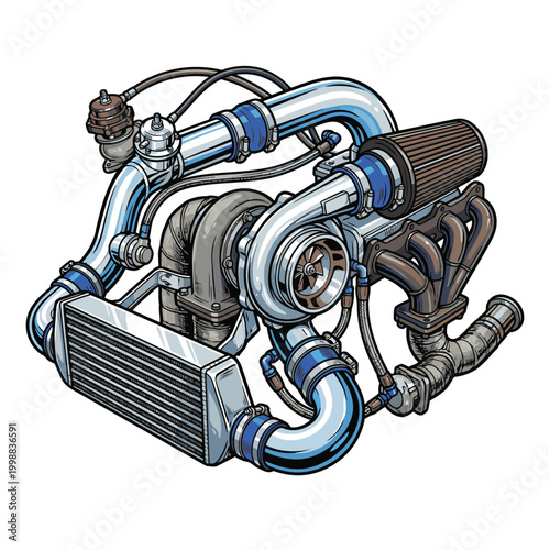 turbo kit vector illustration