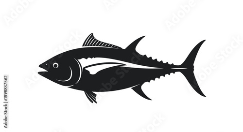 Silhouette of a Tuna Fish Illustration, perfect for seafood restaurants and culinary art