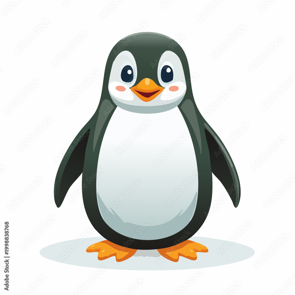 Fototapeta premium Cute Cartoon Penguin Character Design.
