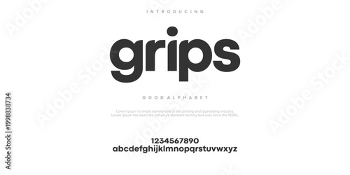 Grips Modern minimal abstract alphabet fonts. Typography creative font. vector illustration