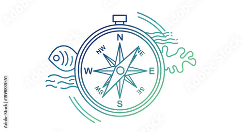 Compass Nautical Navigation Marine Adventure Exploration Sea Ocean Direction