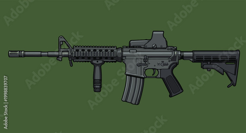 vector illustration of an American-made long-barreled firearm