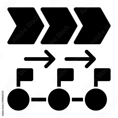 Significant progress points marking important achievements along project timeline (Glyph Style)