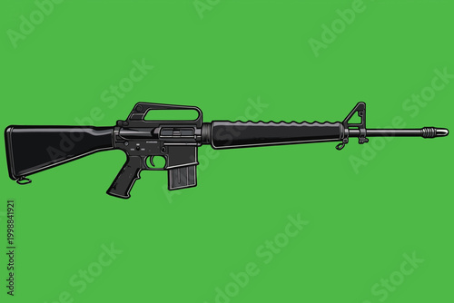 vector illustration of an American-made long-barreled firearm