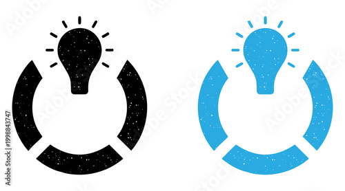Creative Idea Rotation Icon Set – Light Bulb Innovation Concept Vector