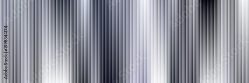 Acrylic satin corrugated glass texture light gray background. Blurred soft ribbed transparent striped door window overlay. Metal silver reeded polycarbonate sheet. Abstract vertical gradient pattern