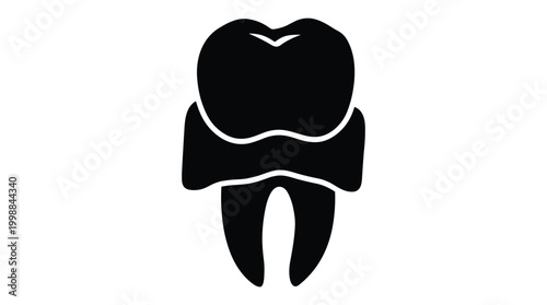 Dental tooth anatomy icon for medical healthcare clinic professional.
