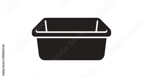 Black takeout container silhouette on a white background simple food packaging design silhouette high quality professional detailed modern elegant