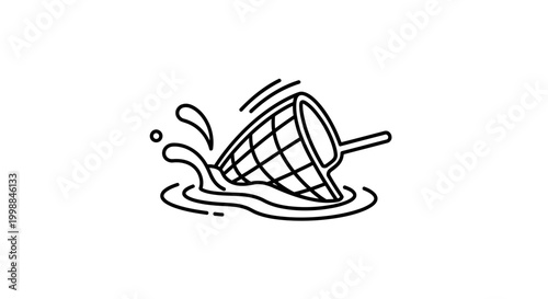 Fishing Net in Water Splash