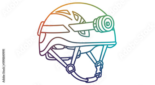 Colorful Climbing Helmet with Headlamp, Outdoor Adventure Gear, Safety Equipment