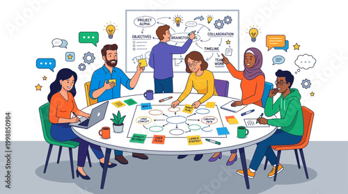 Business team strategy meeting with CEO leadership concept on boards