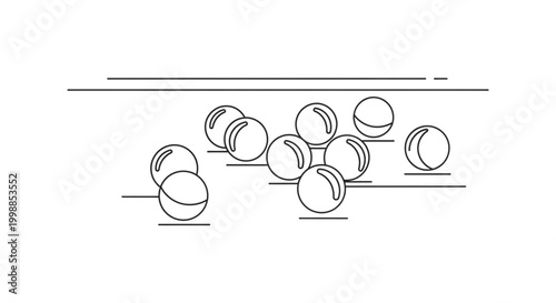 Minimalist Glossy Marbles and Spheres Line Composition