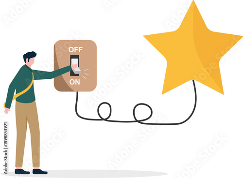 Expert activating high rating with gold star power switch