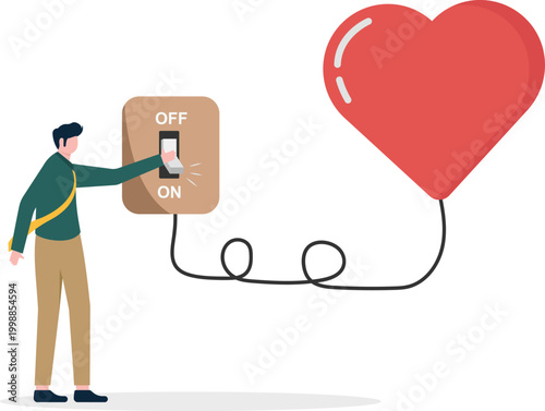 Professional turning on compassion with heart power switch