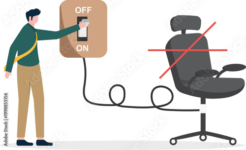 Specialist turning off vacancy with crossed chair power switch