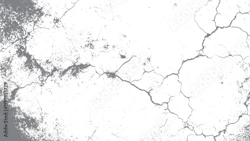 Old wall background with distressed crack texture design Abstract grunge surface with broken concrete effect