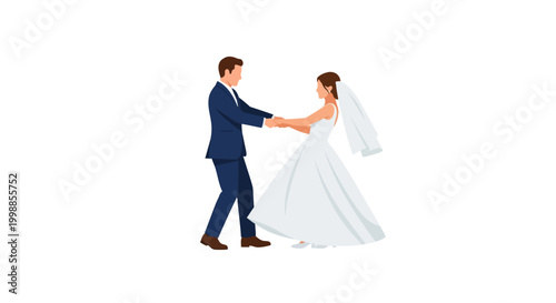 Newlyweds Dancing Together on Their Wedding Day