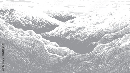 Stylized terrain cross section with dark textured base Layered soil and rock strata with wavy surface design
