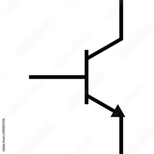 npn transistor solid icon electronic circuit symbol vector
