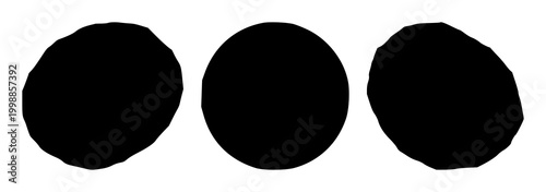 Asteroid set with black silhouette on white background featuring celestial, space, astronomy with vector and digital illustration